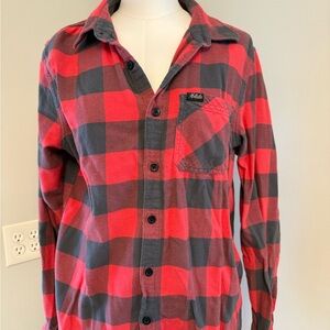Hollister Red and Black Flannel Shirt